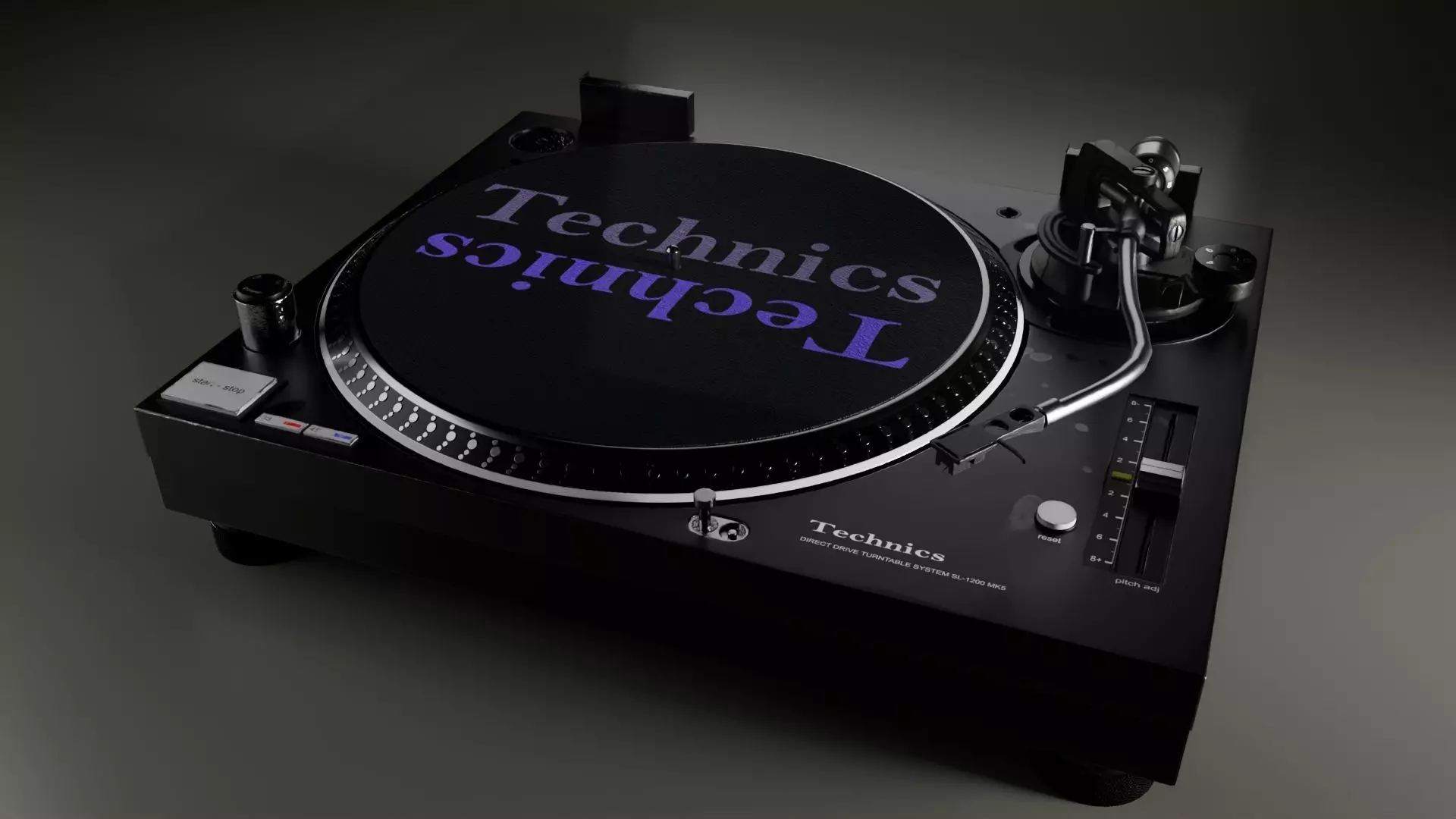 Professional DJ Turntable Technics SL1200 High Poly UDIM 3D model