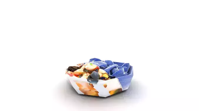 Mixed Seafood Salad with Glossy Finish Low-poly 3D model 7
