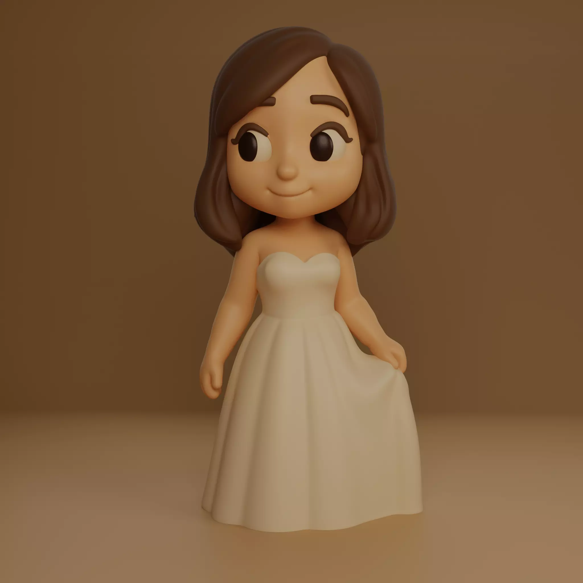 Cute Chibi Bride Wedding Figurine STL Model 3D print model