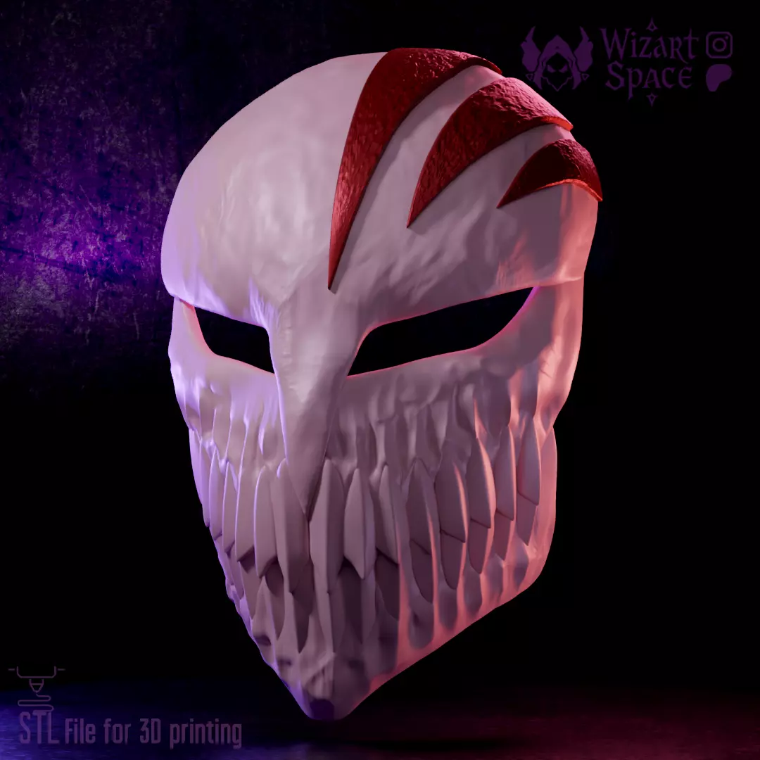 Hollow Mask - Bleach Ichigo Cosplay Mask 3D print model