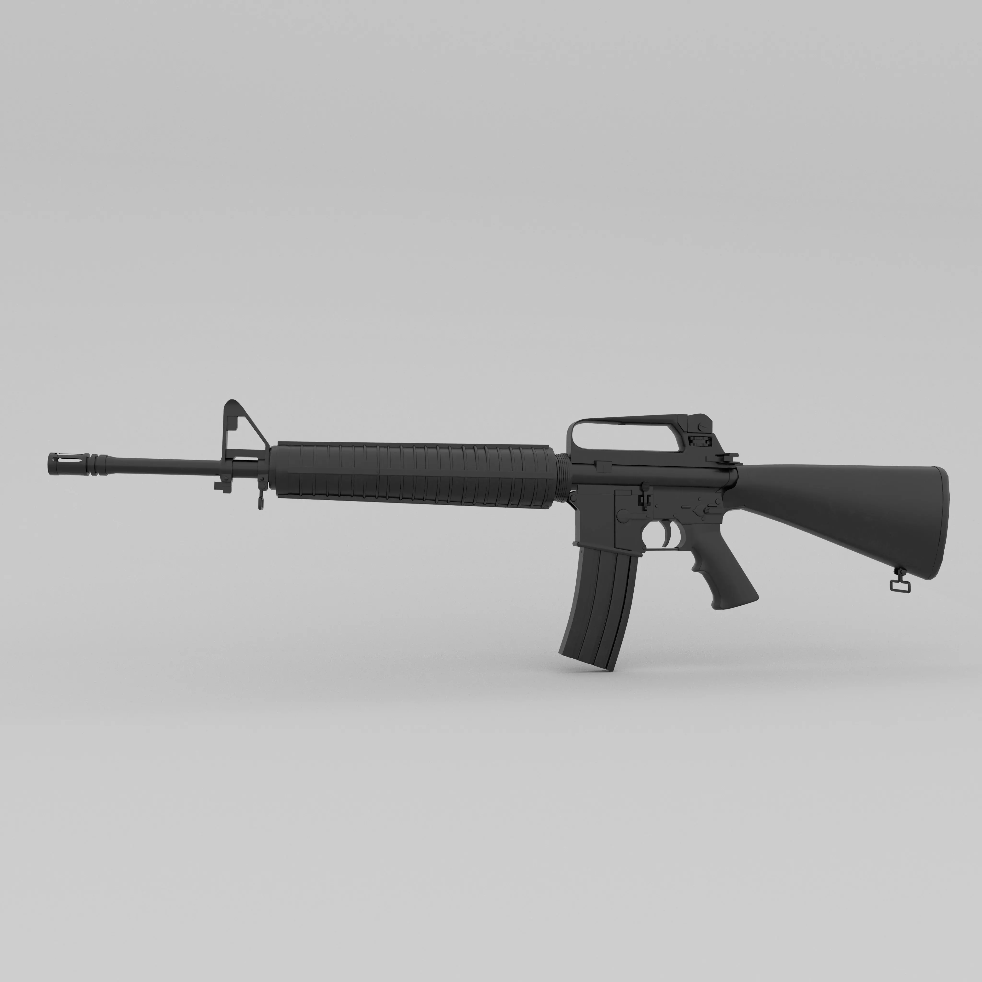 Low Poly M16 Gun 3D model