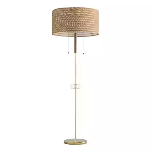 1950s Mid-Century Modern Brass Floor Lamp 3D model