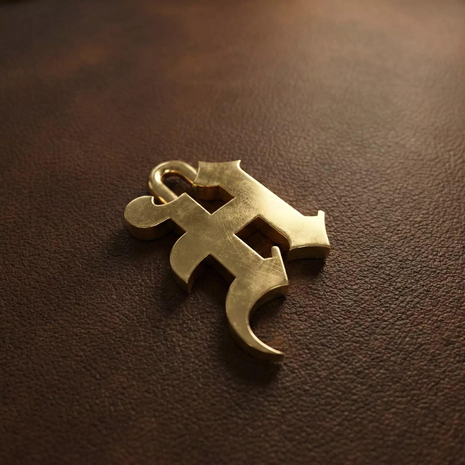 Gothic Letter H Pendant 3D print model