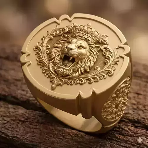 Leo Zodiac Signet Ring 3D Printable Model