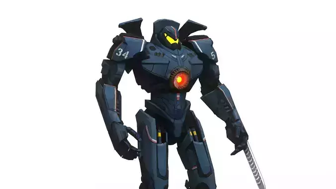 Gypsy Danger Jaeger 3D Model Pacific Rim Mark-3 Hero Jaeger Low-poly 3D model
