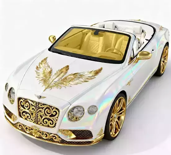 Celestial Gold Luxury Convertible 3D Model