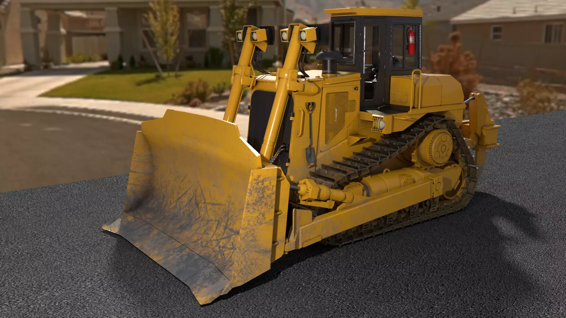 Bulldozer Low-poly 3D model