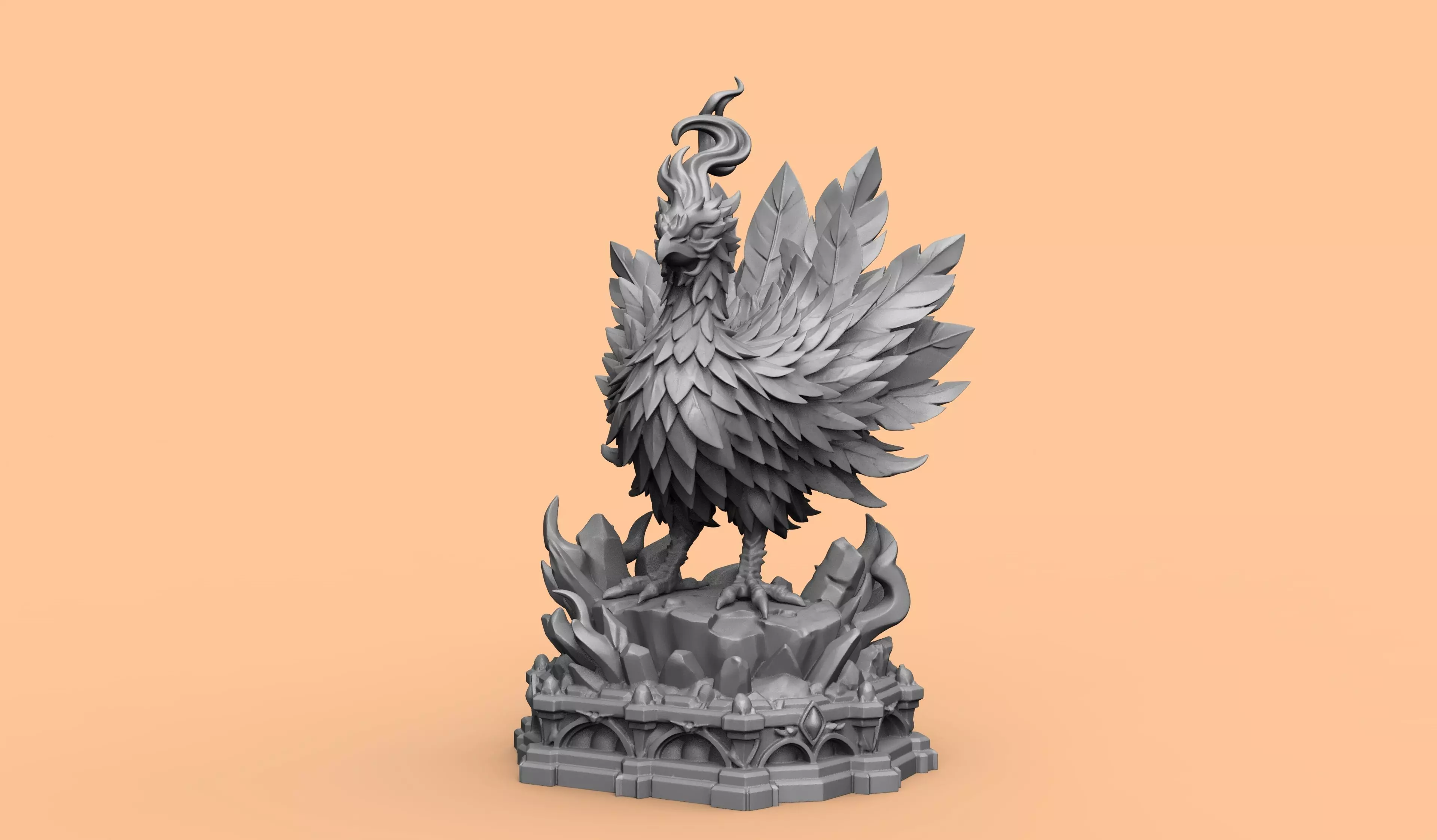 Fire Bird Mythical Flame Phoenix 3D print model