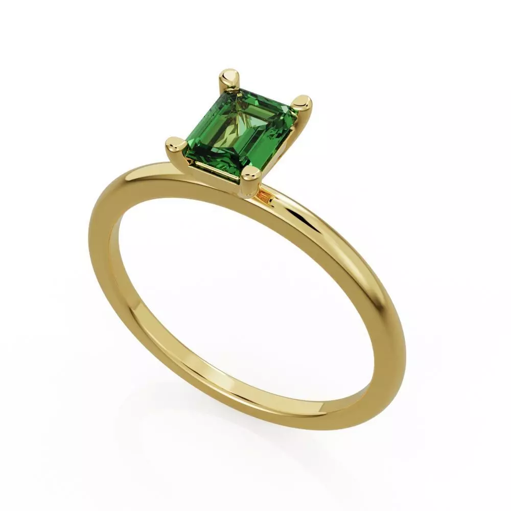 Emerald ring 3D print model