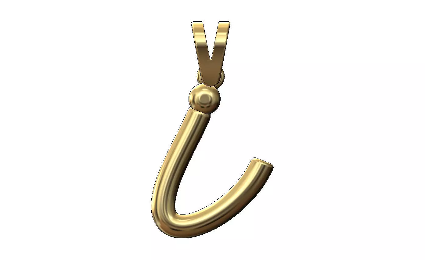 I letter initial 3d lowercase wire pendant charm bail 3D print model