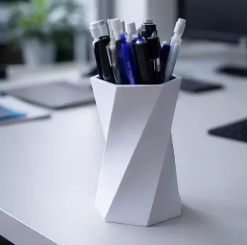 Twisted Geometric Pen Holder Desk Organizer 3d printable stl 3D print model