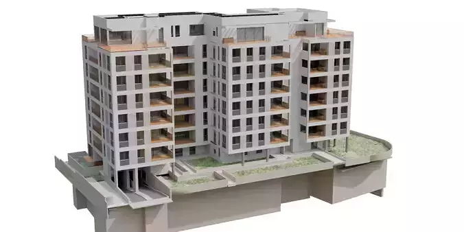 Residence Building 8 Low-poly 3D model
