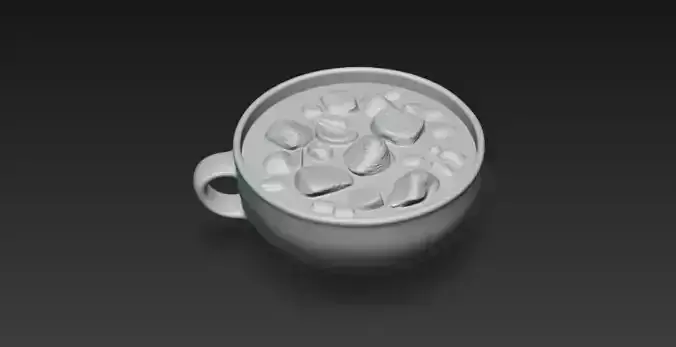 Medieval Stew Bowl - Rustic Tavern Food Prop - PBR 3D Model Low-poly 3D model 3