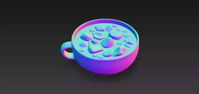 Medieval Stew Bowl - Rustic Tavern Food Prop - PBR 3D Model Low-poly 3D model 5
