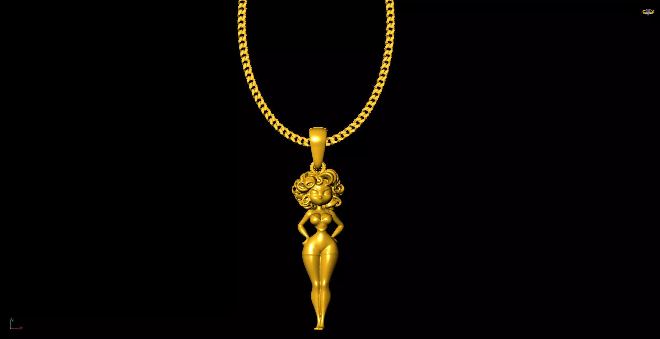 Doll gothic pendant charms - one inch pendant 3D print model