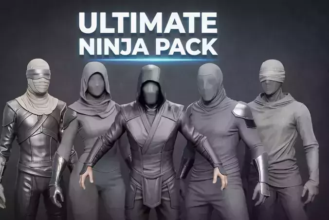 Ultimate Ninja Character Pack Male and Female VR / AR / low-poly | CGTrader