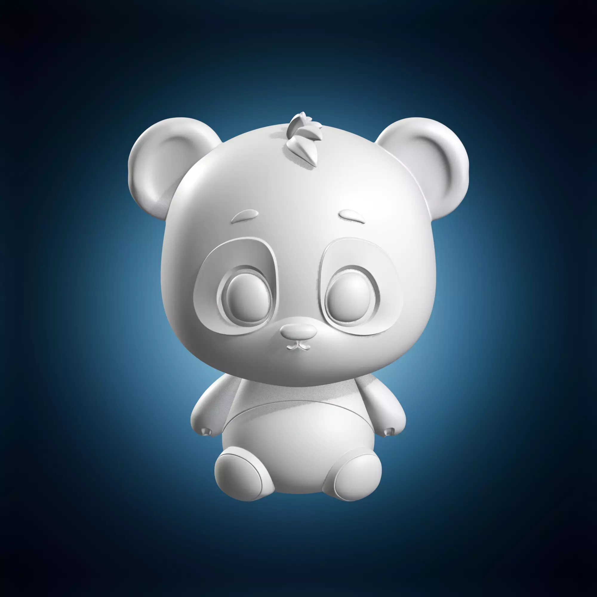 Cartoon-panda-bear-sitting-animal-figurine 3D Print Model STL... 3D print model