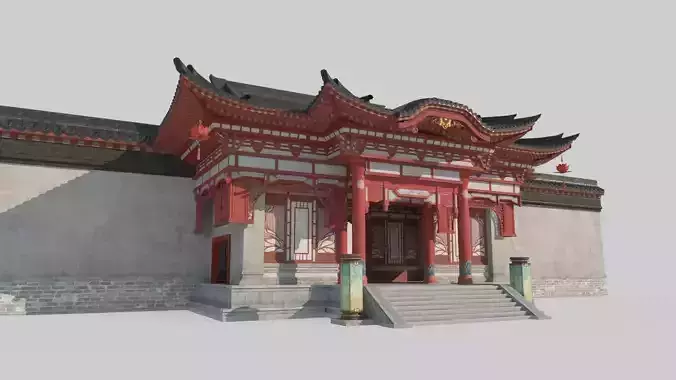 Second Gatehouse of Ancient Asian Architecture 3D model
