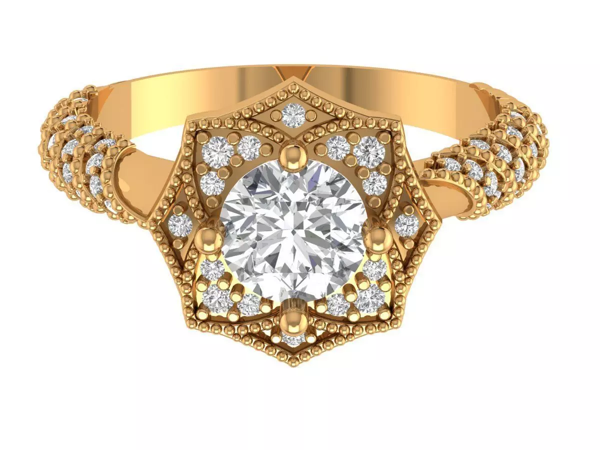 Round Vintage Ring 3D print model