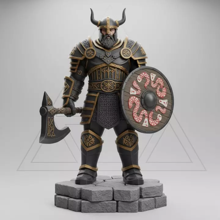 3427 Viking Warrior in Full Armor 3D Model fantasy STL 3D print model