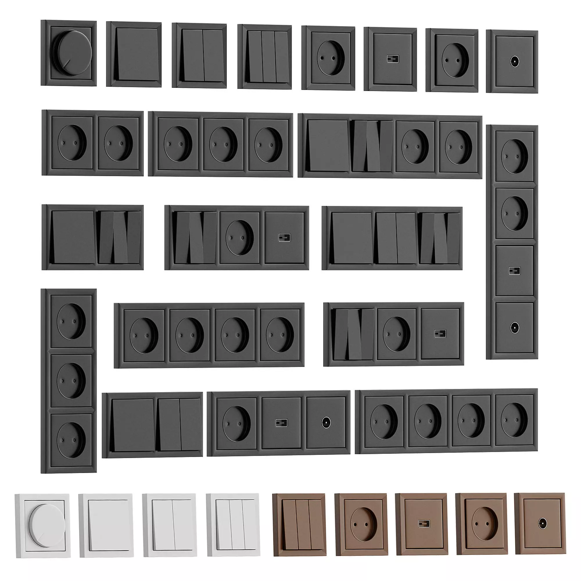 Sockets and switches 3D model