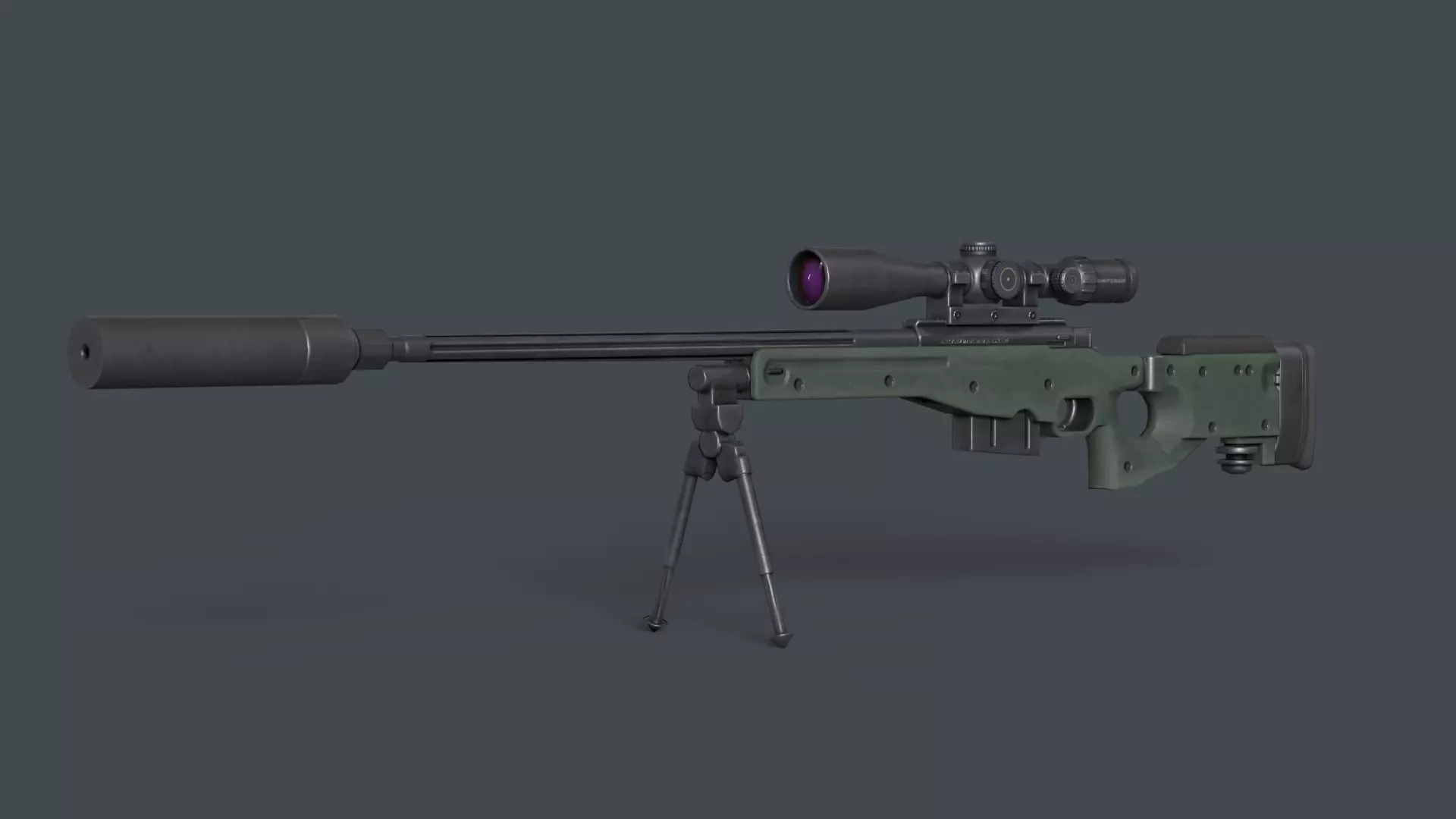 AWP - L115A3 Accuracy International Rifle Low-poly 3D model