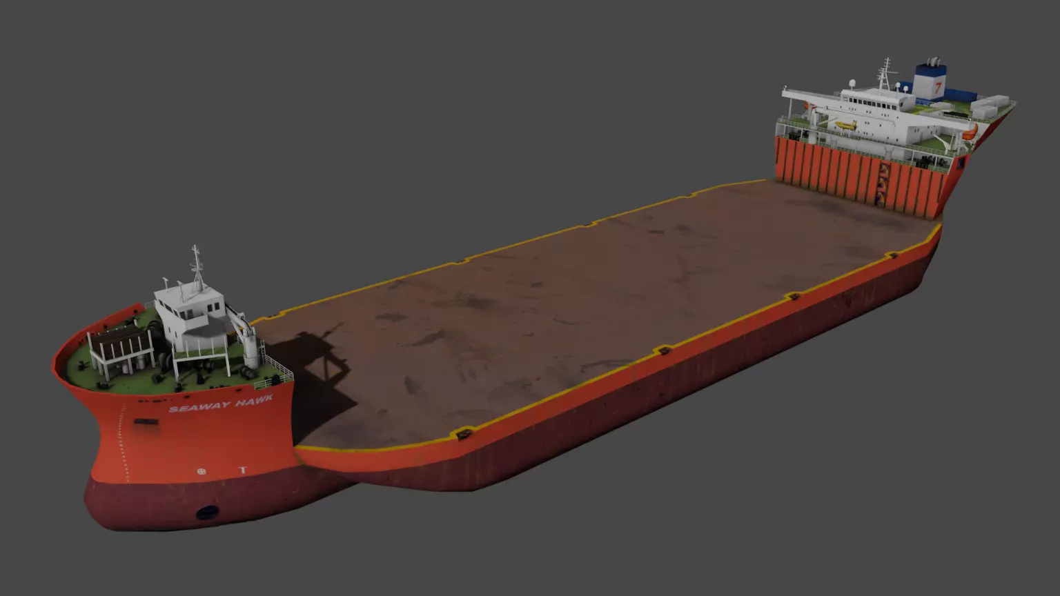 Heavy load vessel SEAWAY HAWK Low-poly 3D model