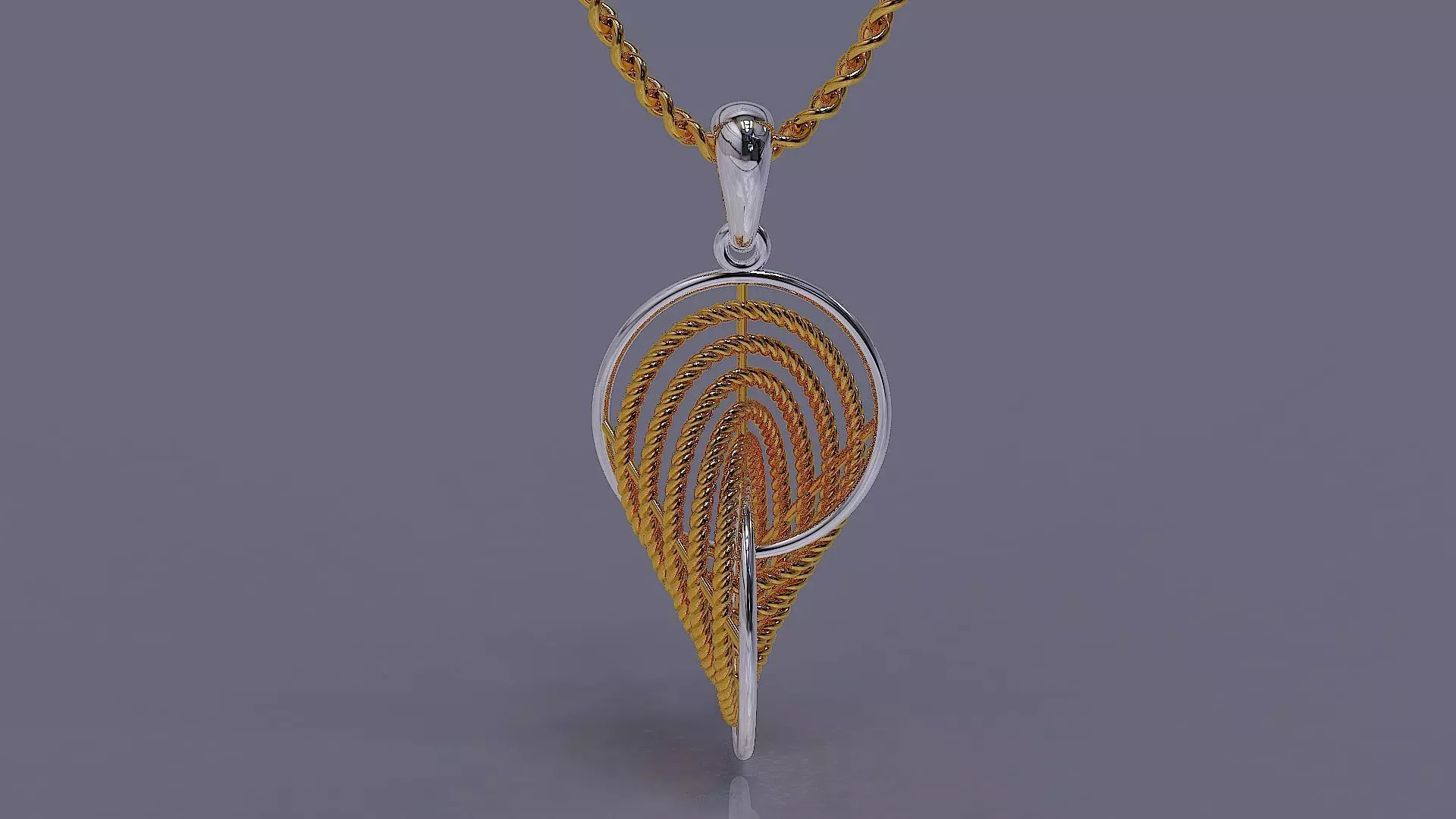 Dynamic Spiral Rope necklace with Geometric Texture 3D print model