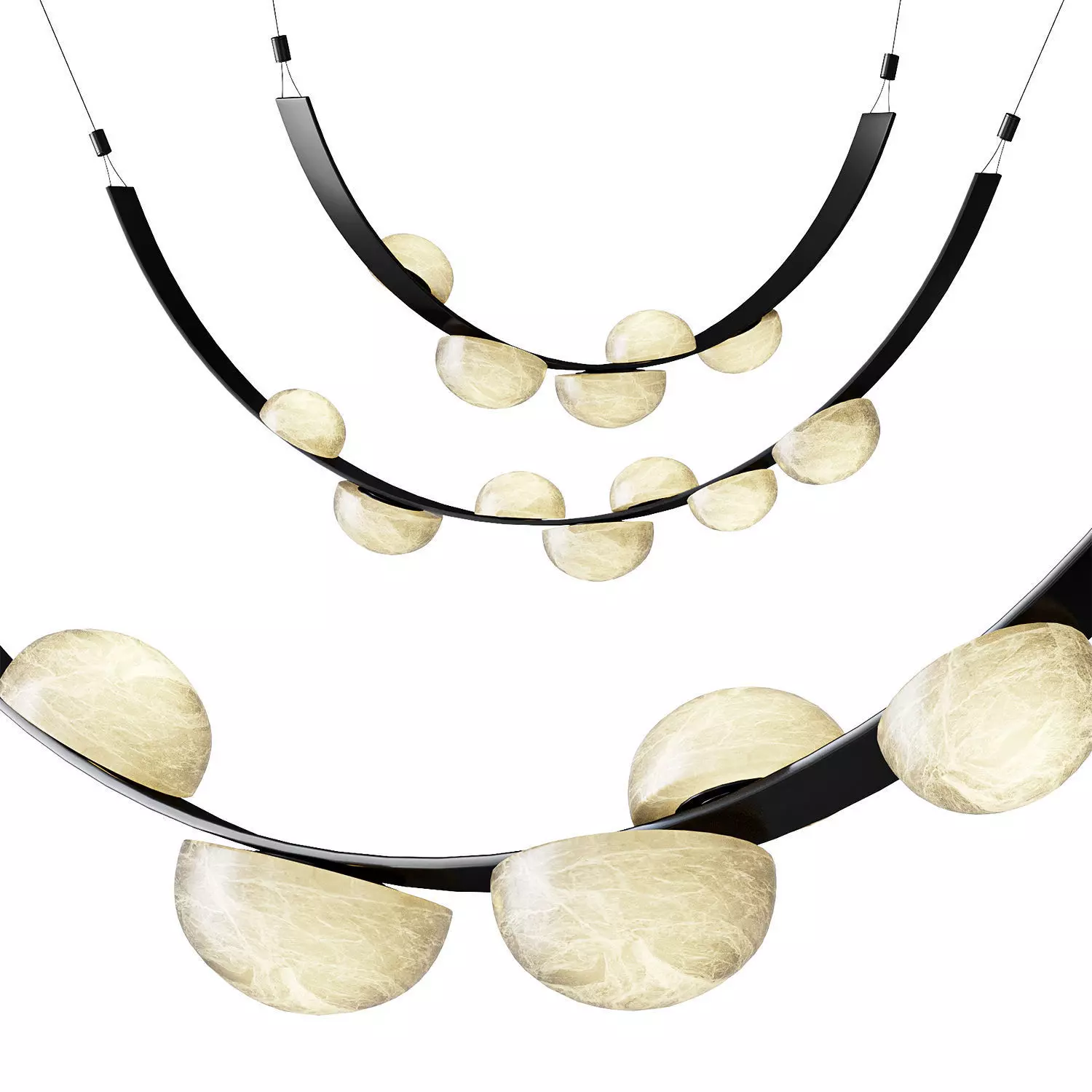 Alex Modern Dew Drops Alabaster Chandelier 3D model