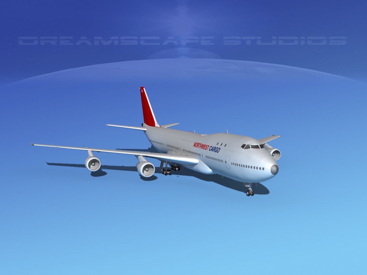  Boeing 747-100 Northwest Cargo 3D model_2