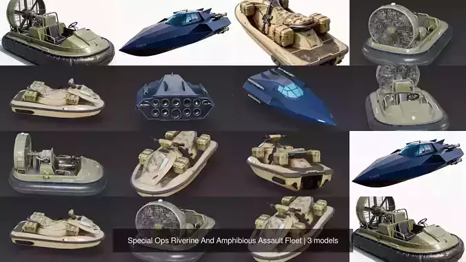 Special Ops Riverine And Amphibious Assault Fleet 3D Model Pack