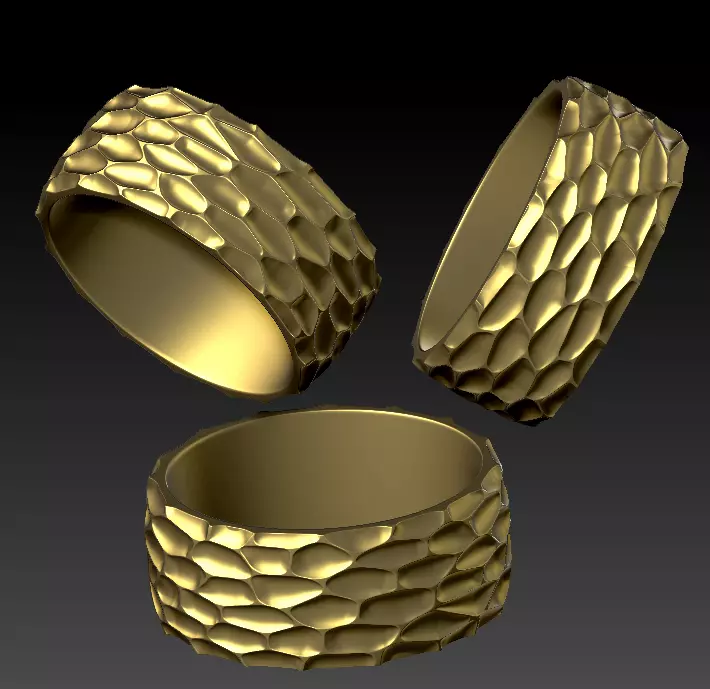 Organic Scale Texture Band Ring 3D Model 3D print model