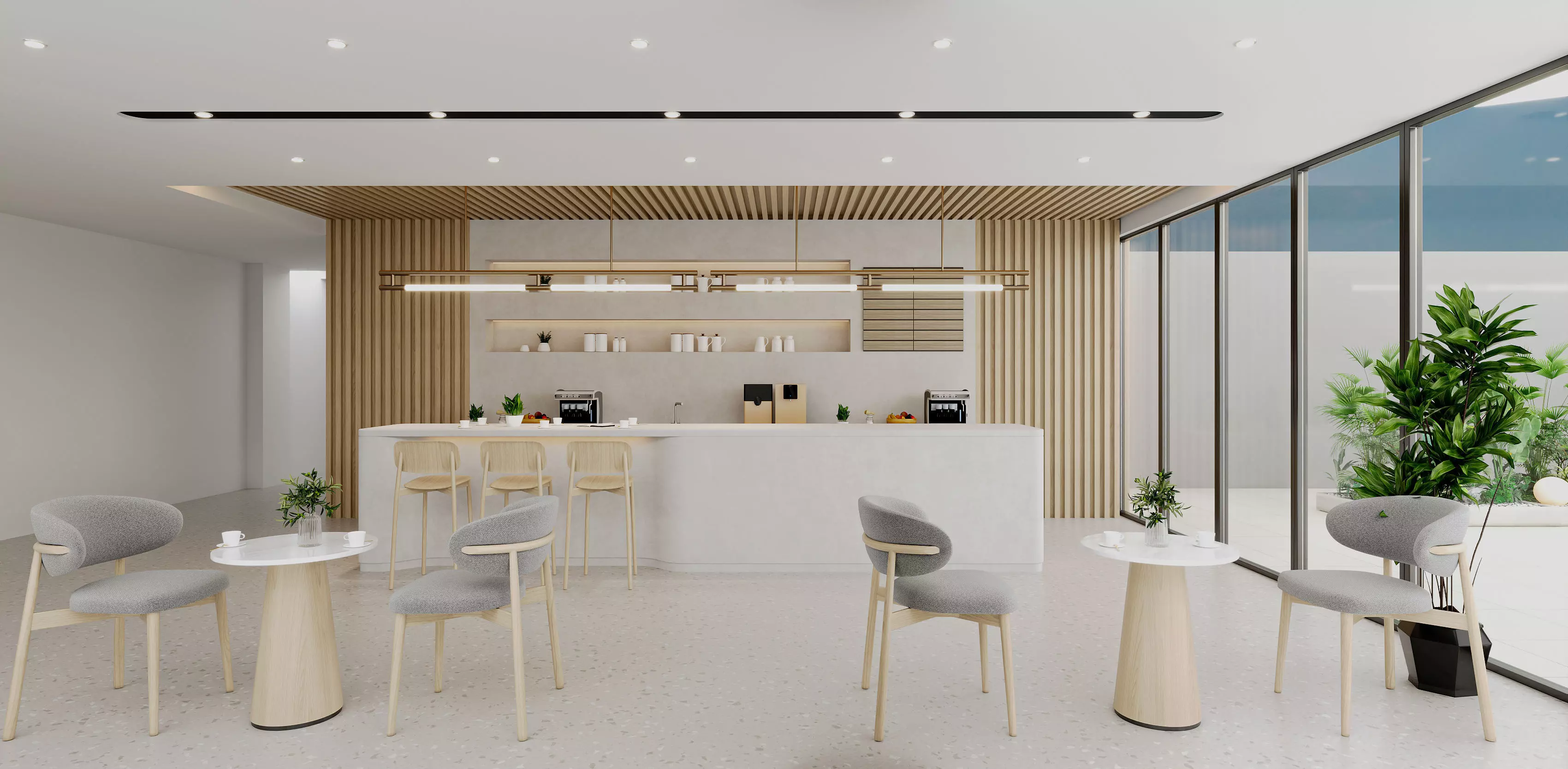 3D model of a modern office break area 3D model