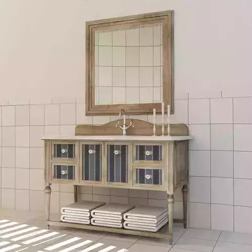 Vintage Bathroom Cabinet 3D model