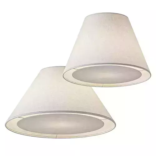 White Tapered Linen Kids Flush Mount Ceiling Light Fixture 3D model