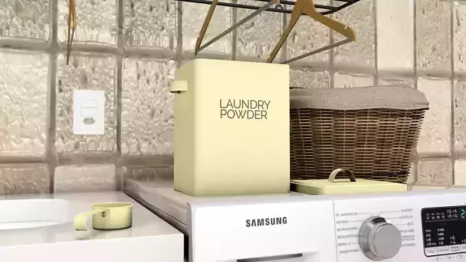 Laundry Powder Tin with Scoop 3D model