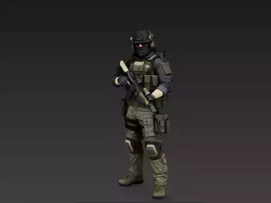 Modern soldiers 3D model rigged | CGTrader