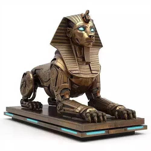 Cyberpunk Sphinx Statue 3D Model