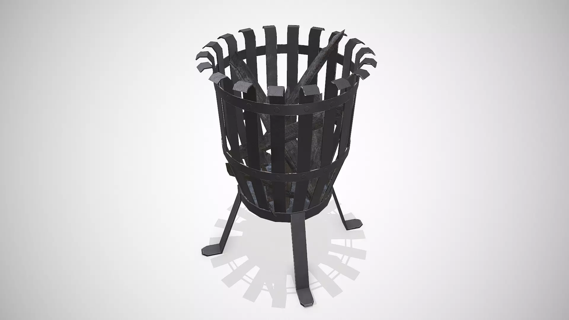 Fire Pit Basket Low-poly PBR Low-poly 3D model