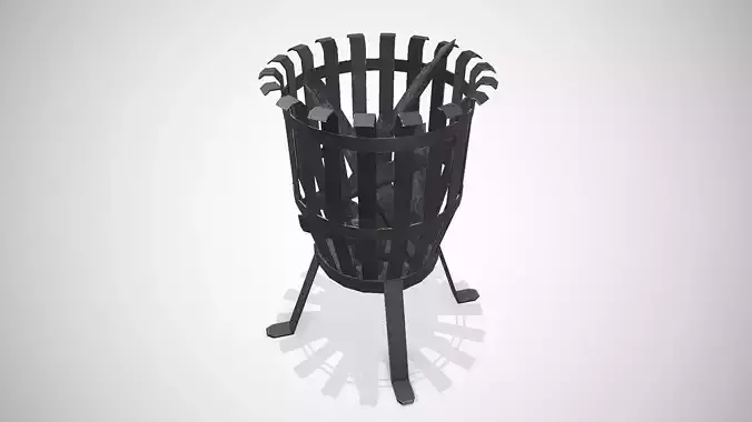Fire Pit Basket Low-poly PBR Low-poly 3D model