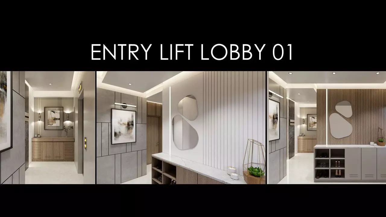 MORDERN ENTRY LIFT LOBBY INTERIOR Low-poly 3D model