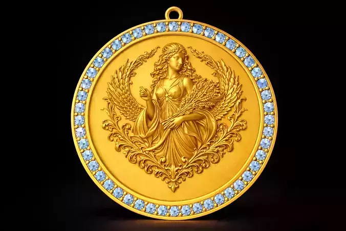 Virgo Zodiac Gemstone Pendant 3D Printable Model