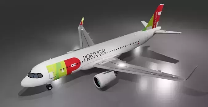 Tap Portugal Airbus a320neo low poly 3D Model Low-poly 3D model Low-poly 3D model