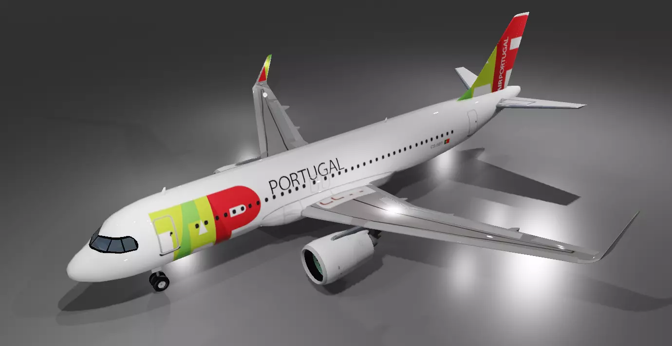 Tap Portugal Airbus a320neo low poly 3D Model Low-poly 3D model Low-poly 3D model