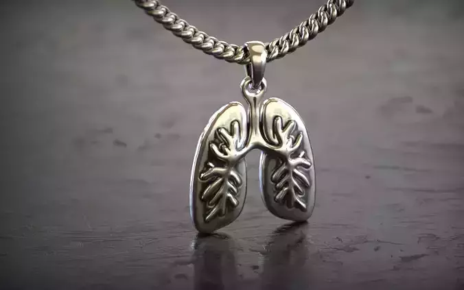 Anatomical Human Lungs Pendant
