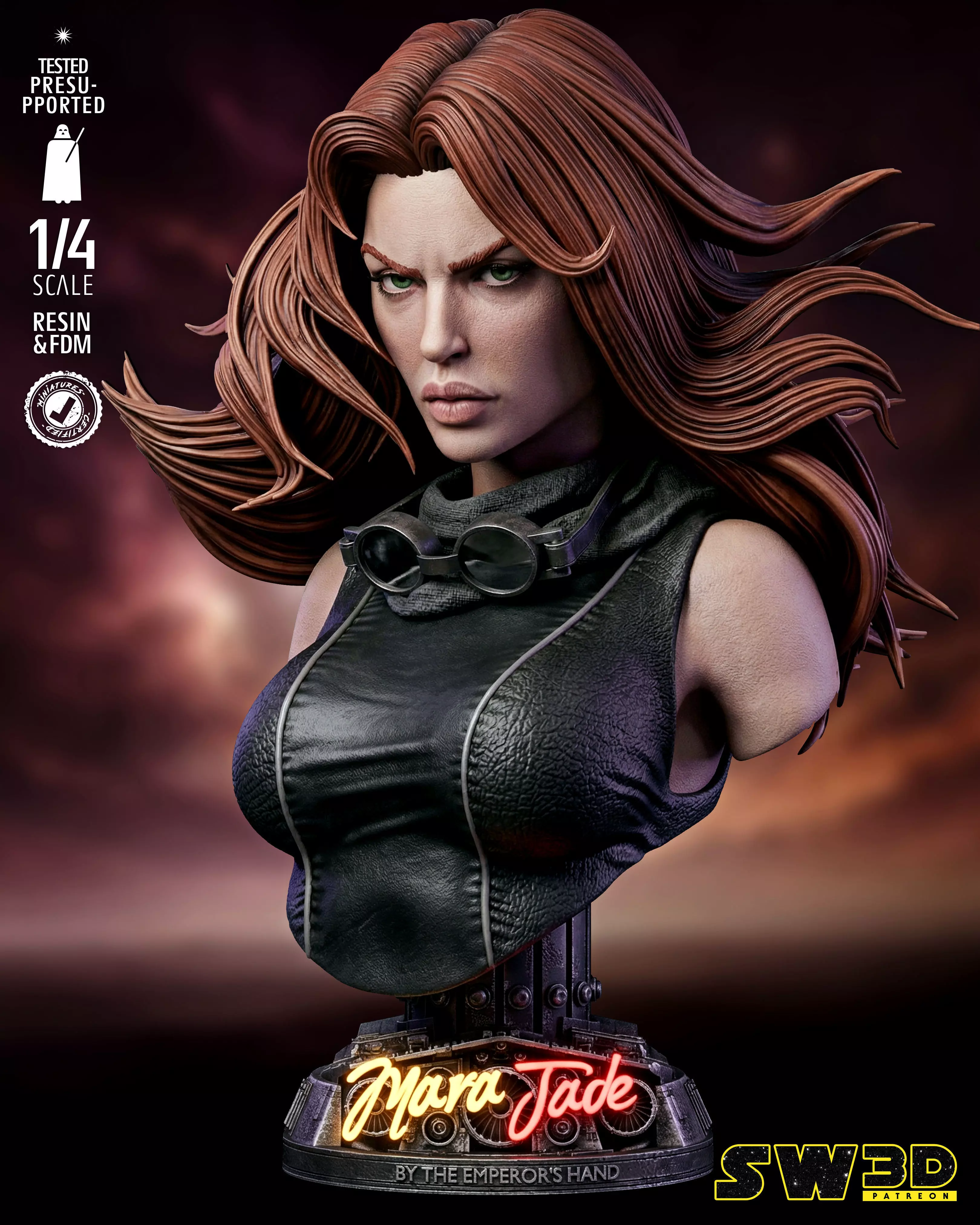 STAR WARS Mara Jade Portrait Bust 3D print model