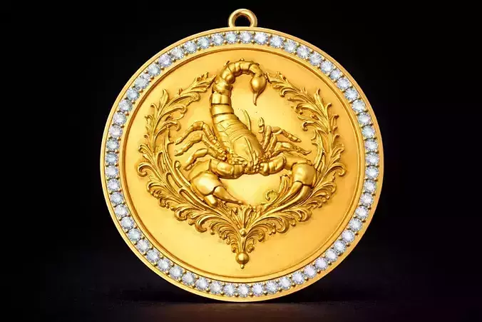 Scorpio Zodiac Gemstone Pendant 3D Printable Model