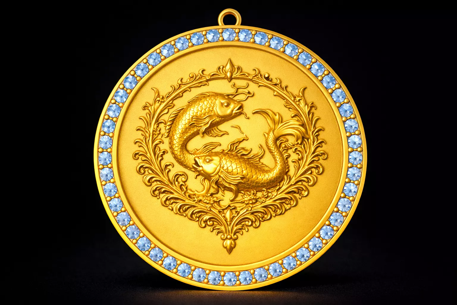 Pisces Zodiac Gemstone Pendant 3D Printable Model Free 3D print model