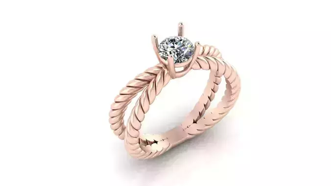round crossover rope jewelry ring