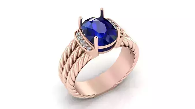 cushion side halo rope jewelry ring